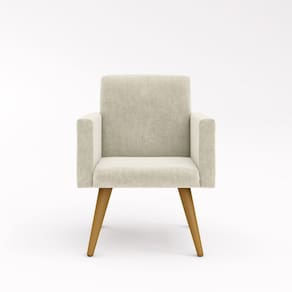 Cadeira Decorativa Para Quarto – Balaqui Decor Cor:bege