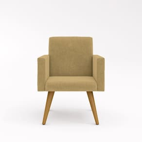 Cadeira Decorativa Para Quarto – Balaqui Decor Cor:capuccino