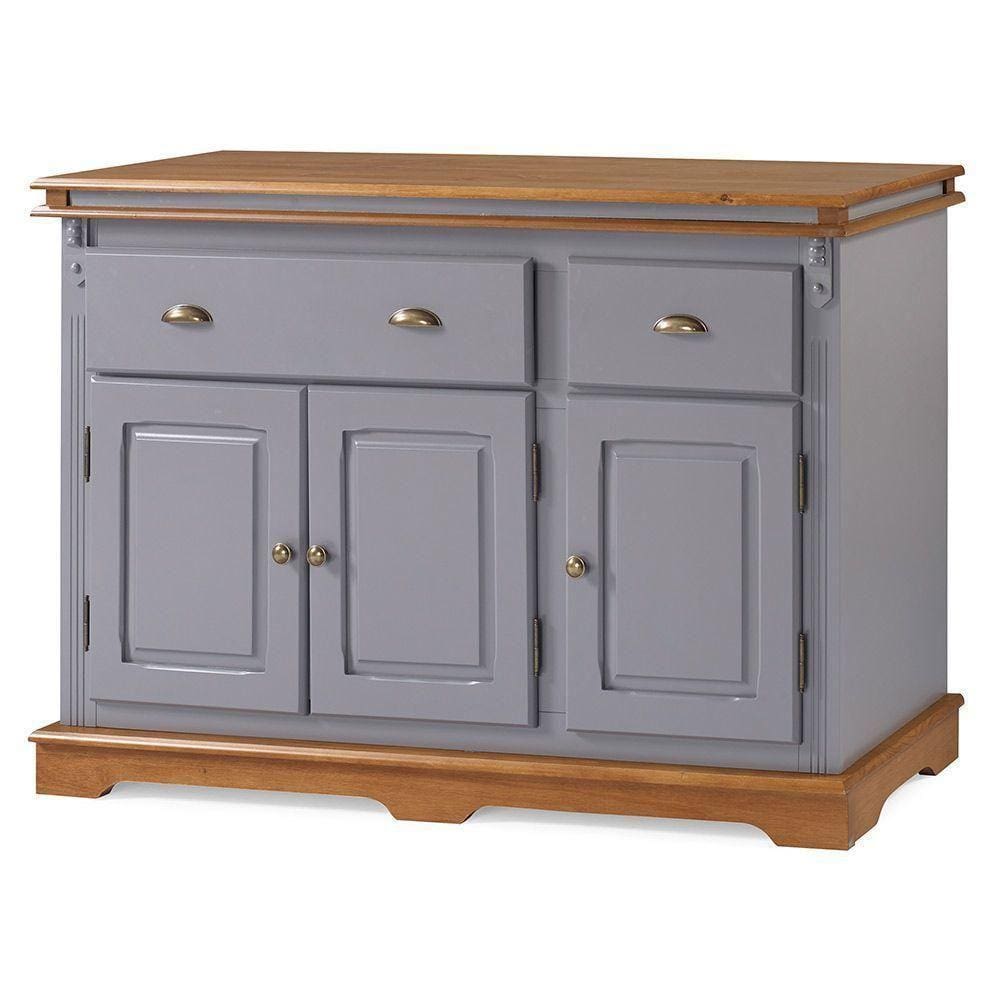 Balcão de Madeira Com 3 Portas 2 Gavetas Manchester Cinza