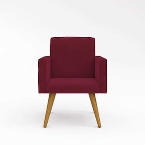 Cadeira Decorativa Para Quarto – Balaqui Decor Cor:marsala