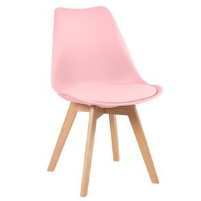 Cadeira Com Assento Estofado Leda Rosa Claro