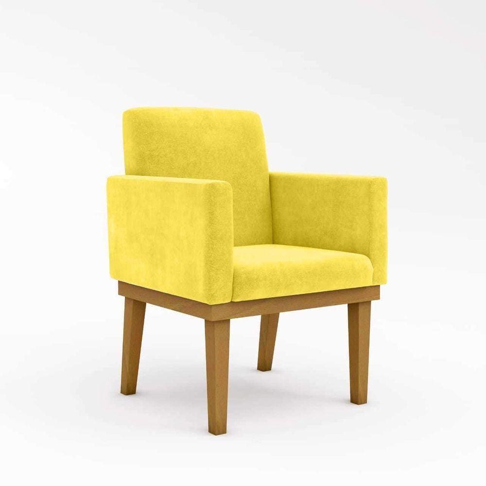 Cadeira Com Base Mesa De Estudos Poltrona amarelo