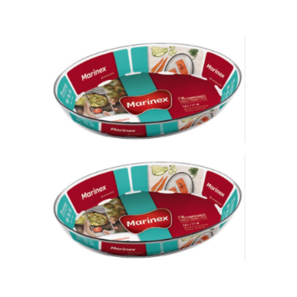 Travessa Vidro Marinex Assados e sobremesas 1,6L Nadir 2Un
