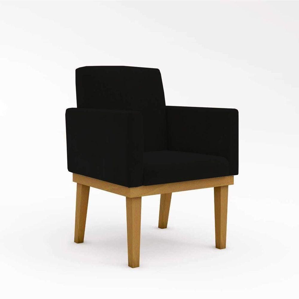 Cadeira Com Base Mesa De Estudos Poltrona preta