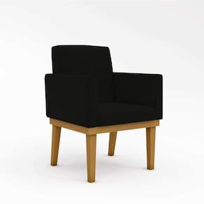 Cadeira Com Base Mesa De Estudos Poltrona preta