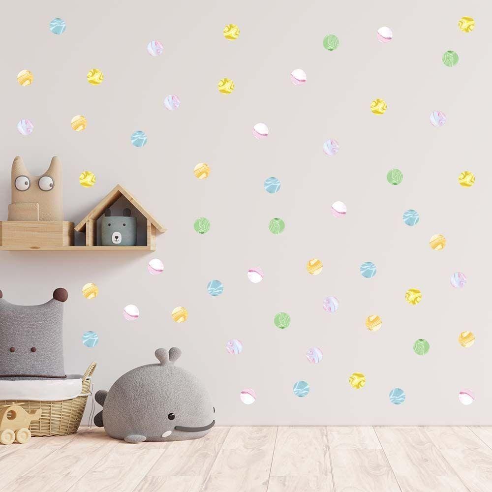 Adesivo De Parede Decorativo Bolinhas De Gude Mármore