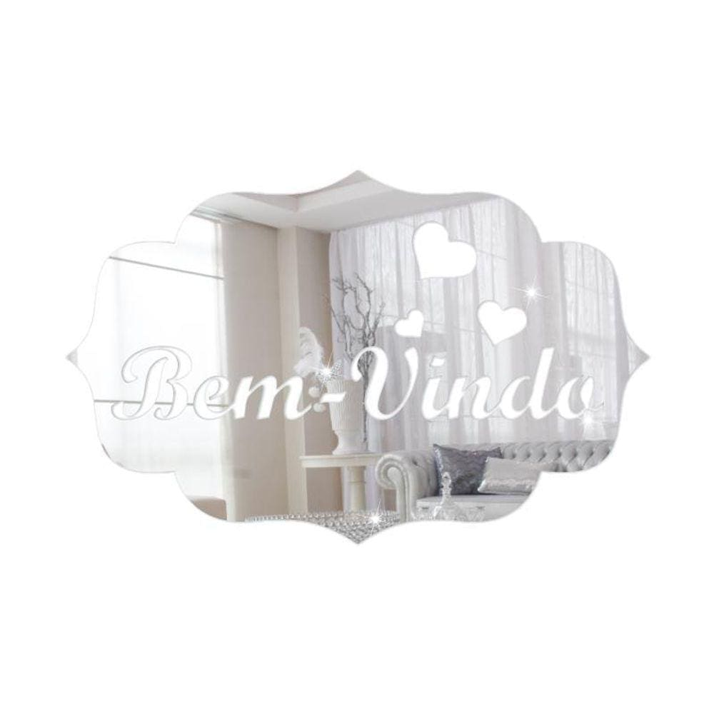 Espelho Decorativo Bem Vindo Em Acrílico Sala Quarto