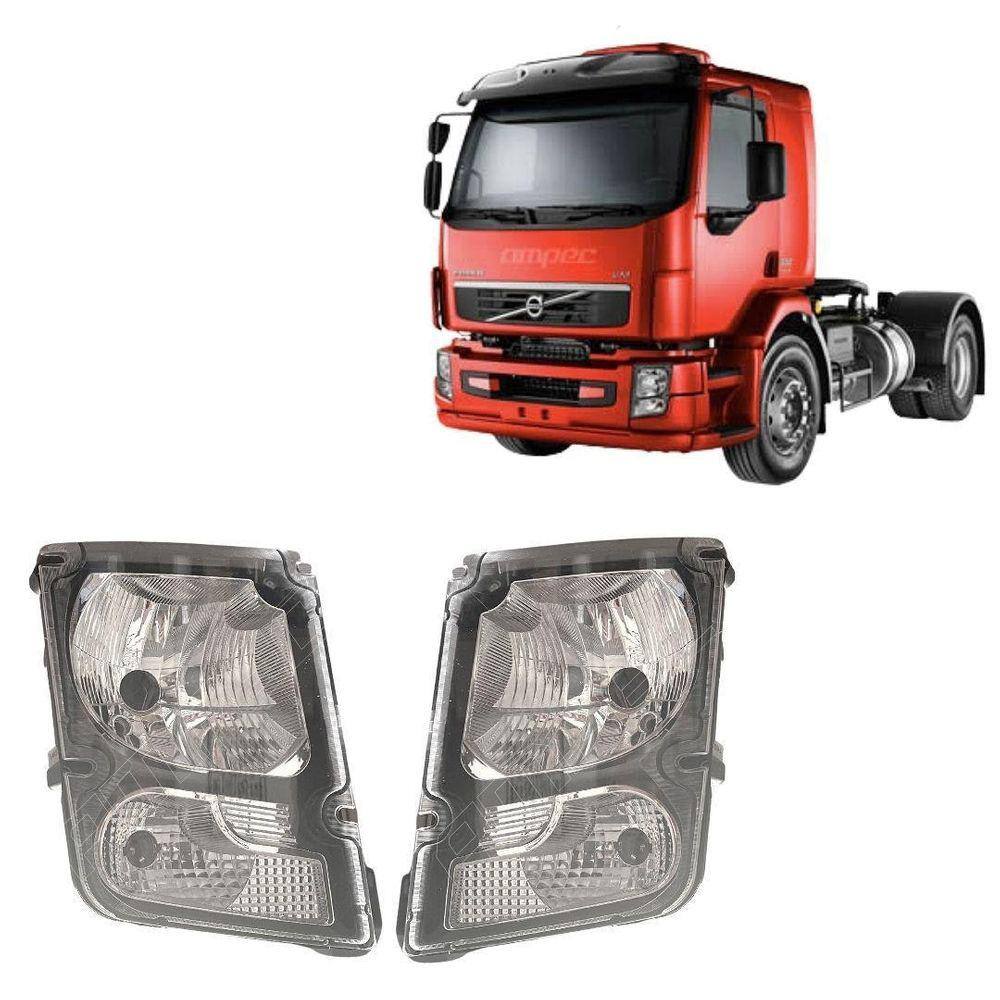 Par Farol Compatível Volvo Vm Após 2006 Fundo Preto