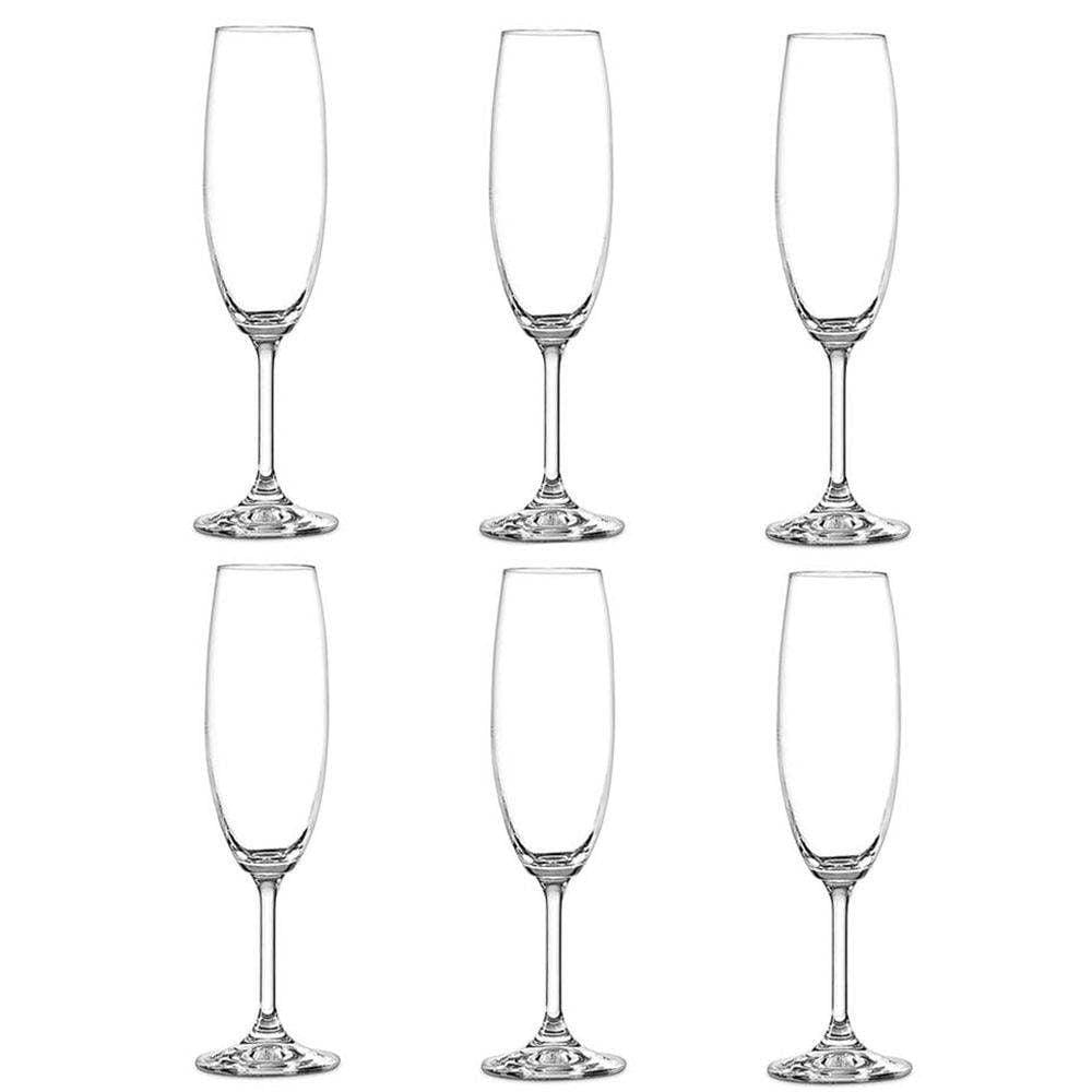 Jogo 6 Taças Champagne 220ml Cristal Bohemia
