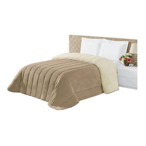 Coberdrom Casal Queen Sherpa Edredom Cobertor Pele Carneiro