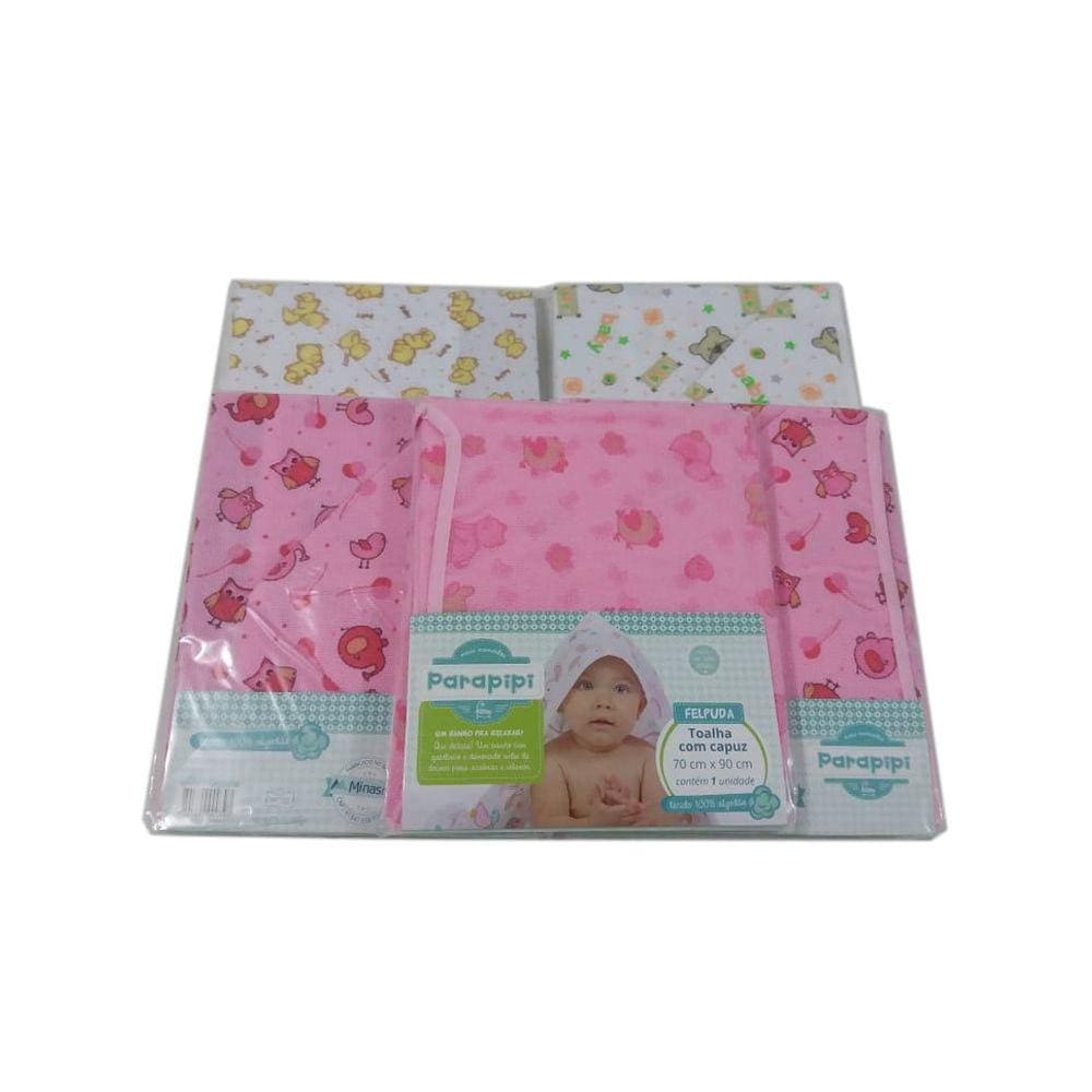 Kit 10 Toalha Felpuda Com Capuz Bebê para menina