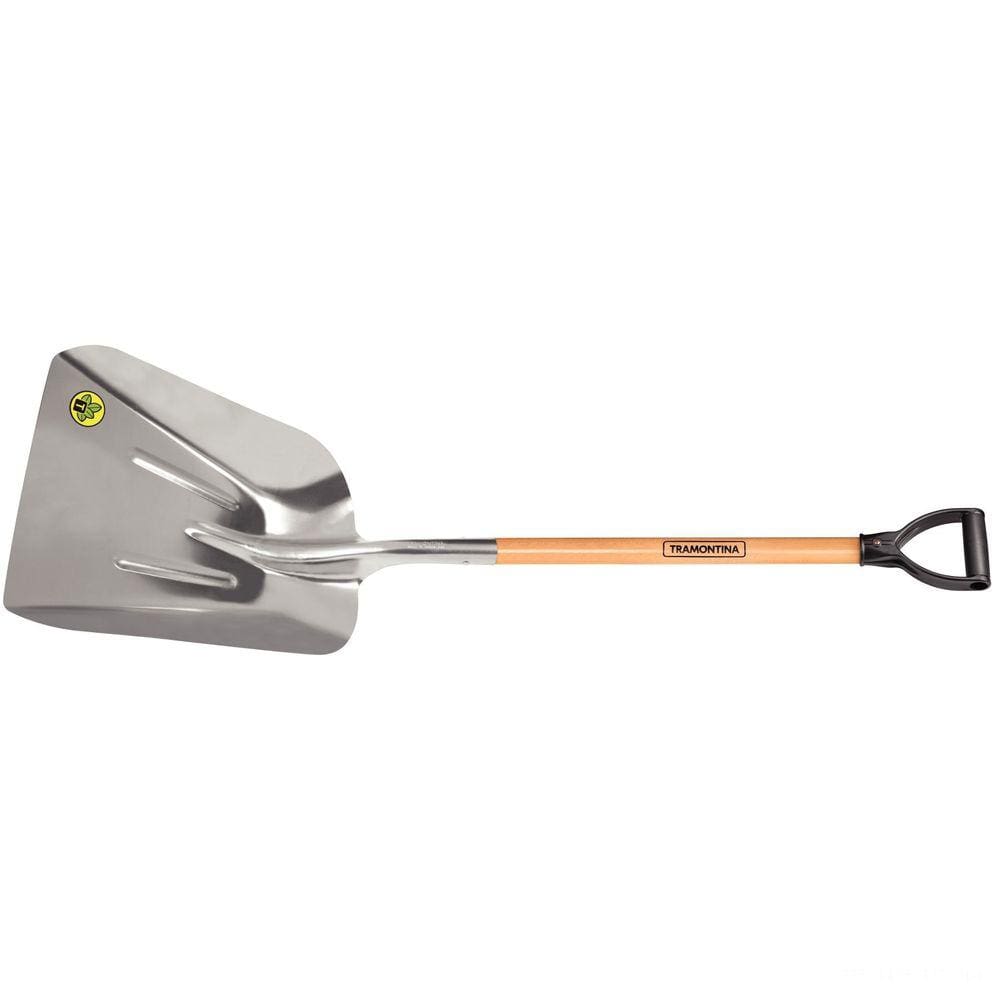 Pá Carvoeira Tramontina Alumínio Cabo de Madeira 71 cm Empunhadura Plástica Reta Ergonômica Tramontina