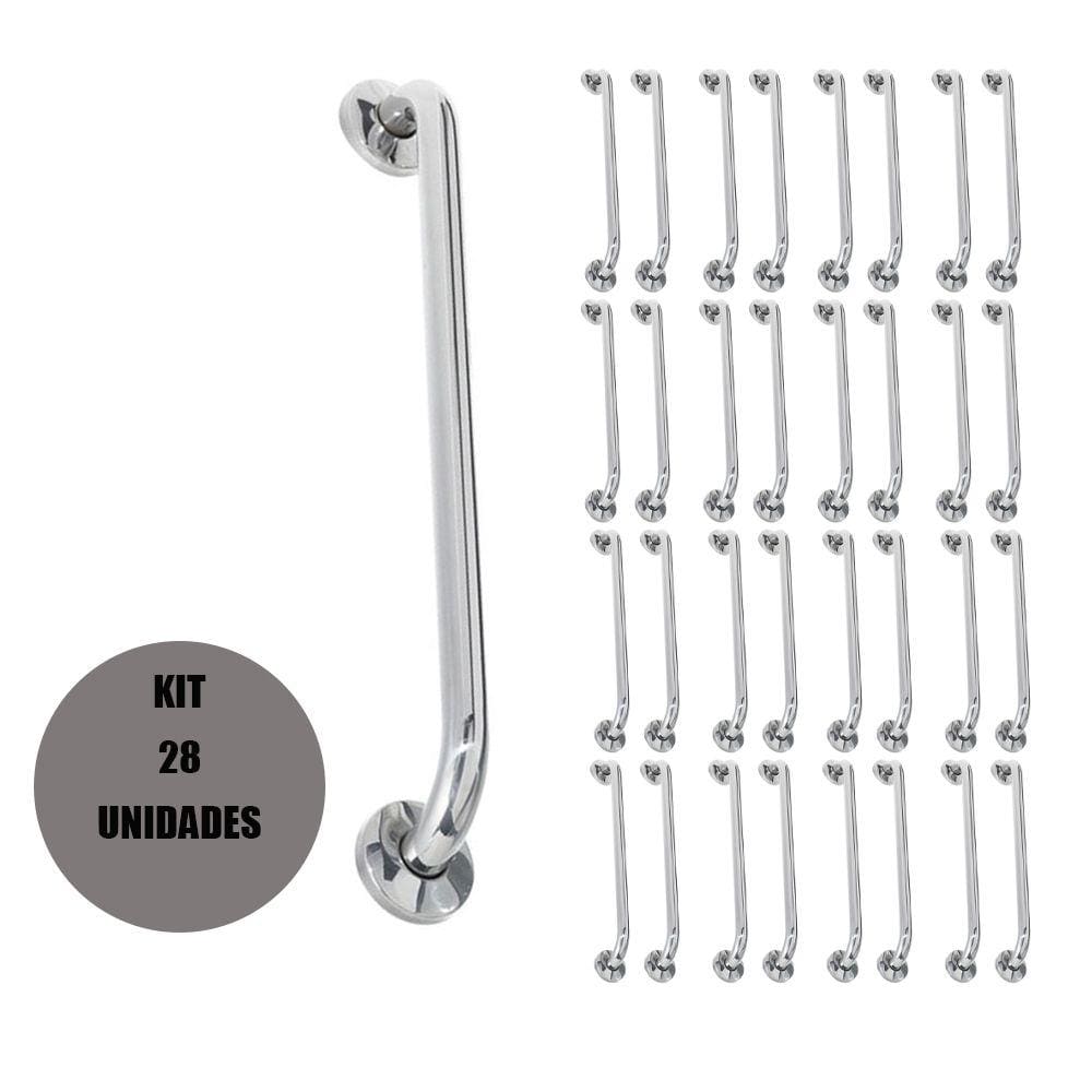 Alça de Apoio 60cm Acessibilidade Kit 28 Unidades Inox Cadeirante Idoso Deficiente Banheiro Segurança