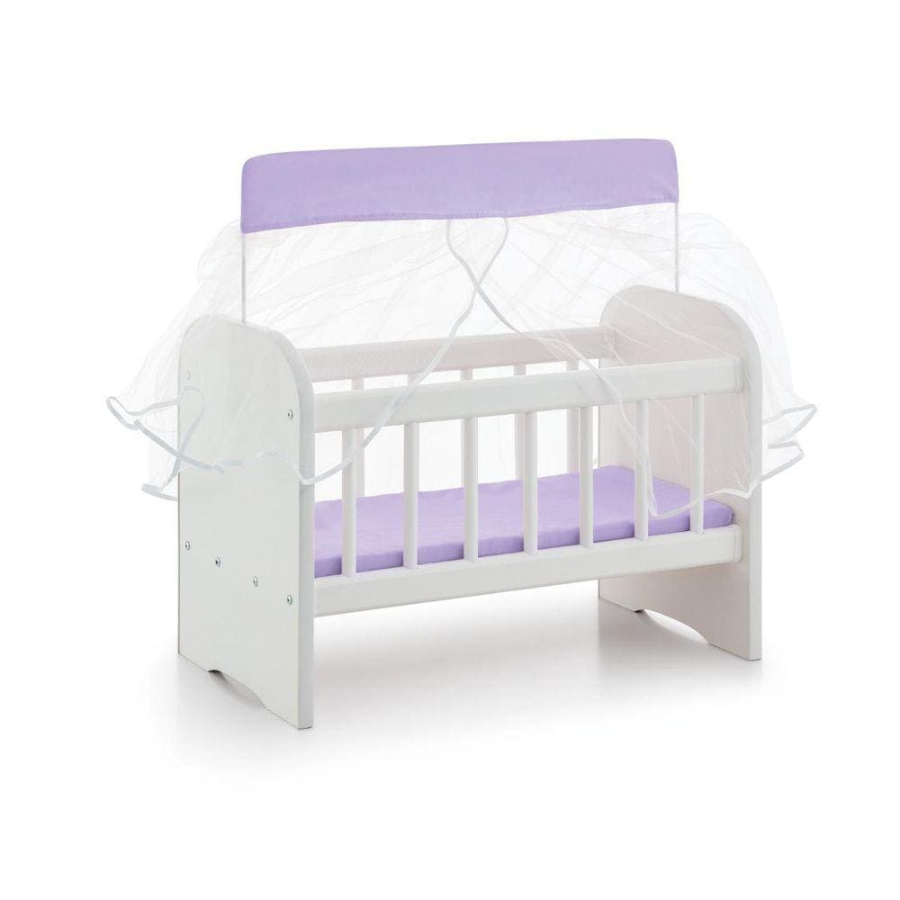 Berço Para Boneca Com Enxoval Lilás - Sonno Baby