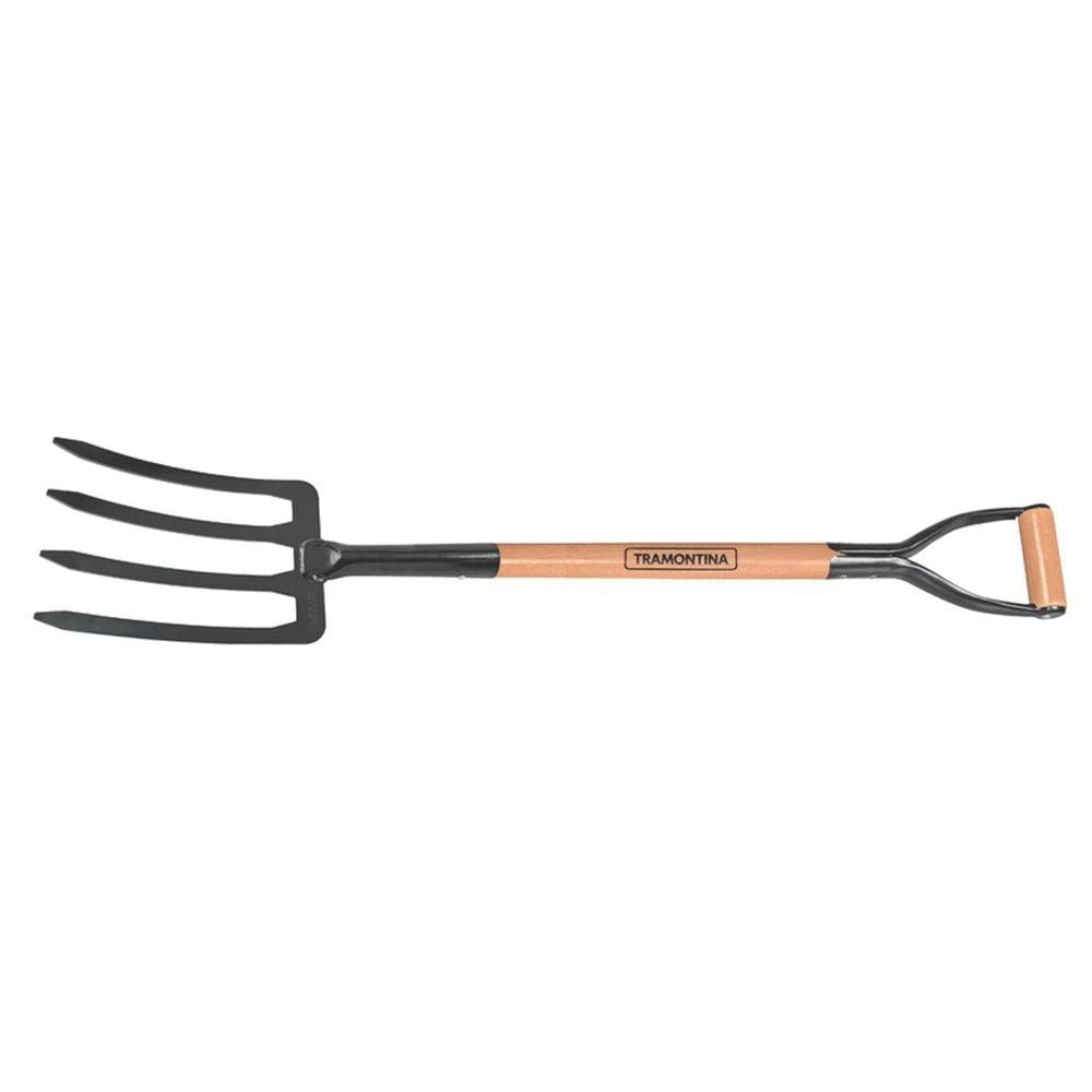 Forcado para Terra com 4 Dentes Tramontina em Aço com Cabo de Madeira 74 cm Tramontina