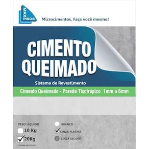 Cimento Queimado Parede Max Pisos Cinca Claro 20Kg
