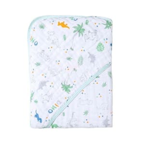 Toalha De Banho Bebê Soft Com Capuz Dinossauro Papi