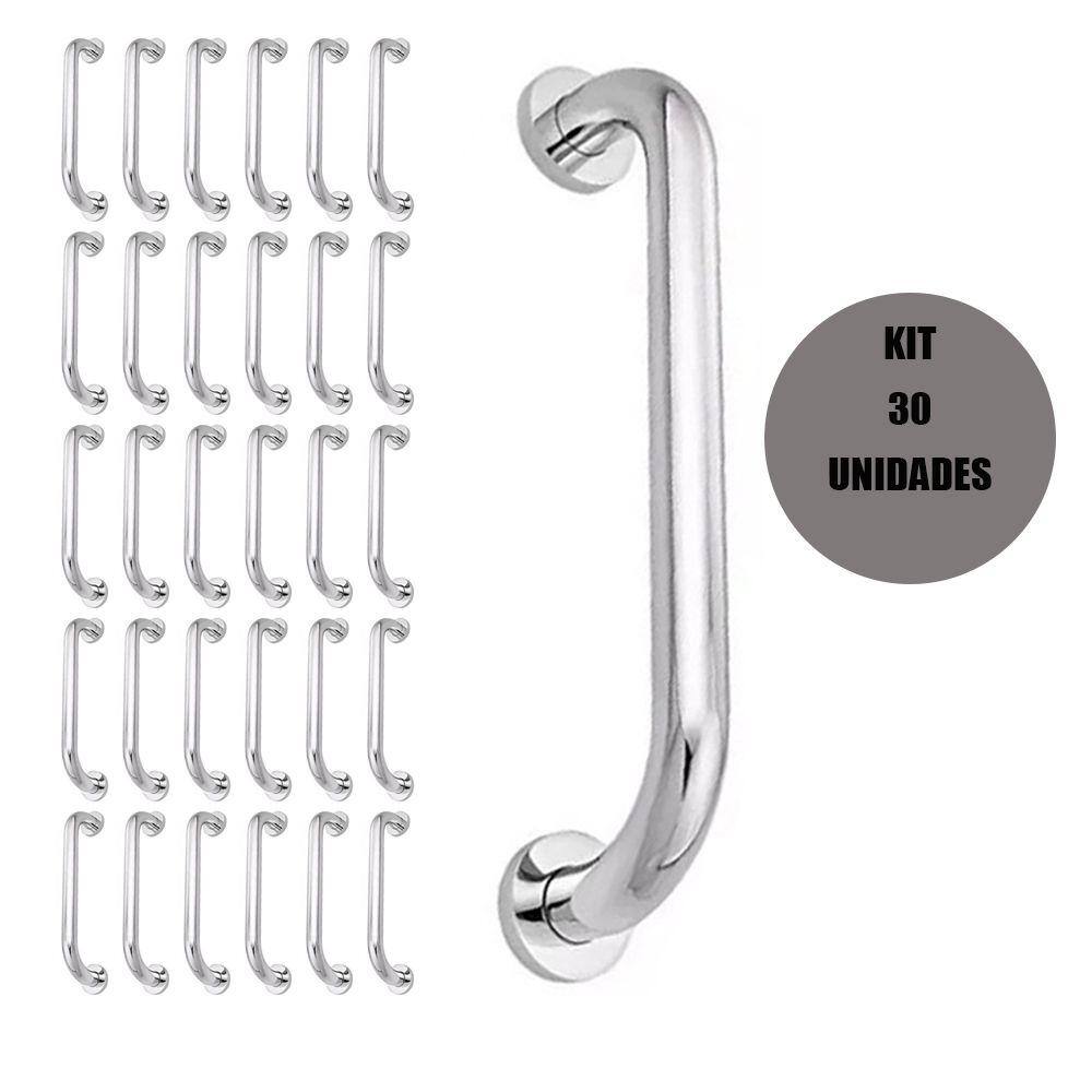Alça de Apoio 60cm Barra Inox Kit 30 Unidades Acessibilidade Cadeirante Idoso Deficiente Banheiro Segurança