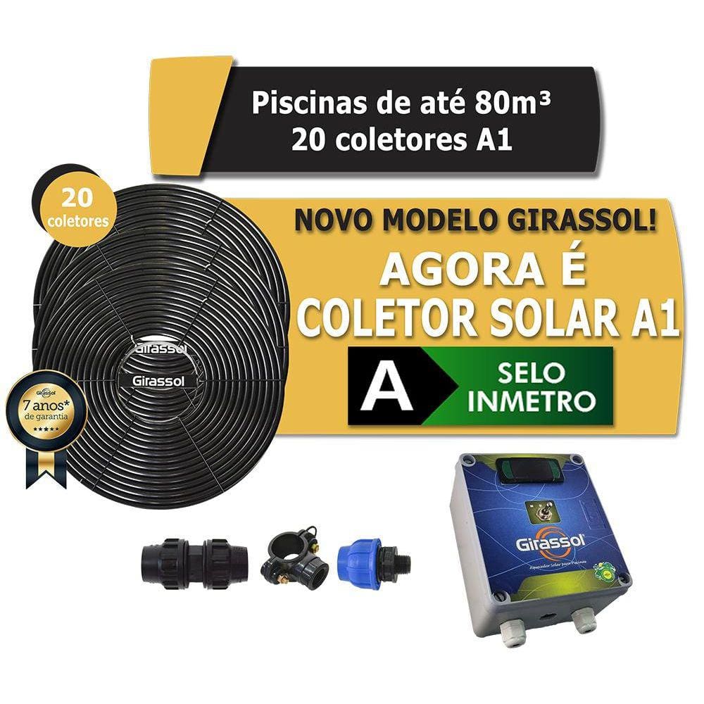 Aquecedor Solar Piscina 80000l 20xa1 Painel G600 Girassol A1
