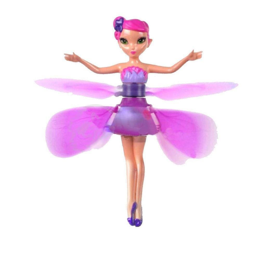 Boneca Princesa Aerocraft Fada Voadora Roxo 19Cm Sensor Nº1