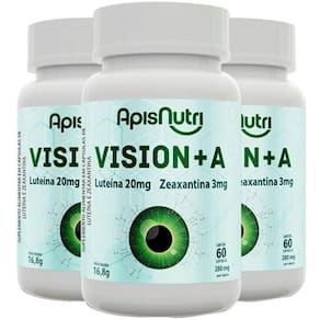 Kit 3 Vision+a Luteína E Zeaxantina 60 Cápsulas 280mg Apisnutri