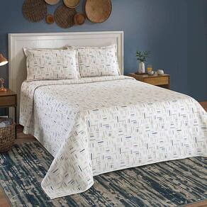 Kit Colcha Cobre Leito Casal Piquet Estampado - Dohler Mael