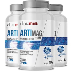 Kit 3 Artimag Colágeno Tipo Ii E Magnésio 30cap Clinicmais