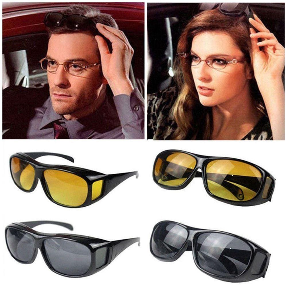 Oculos Visao Noturna 2 Un. Dirigir Carro Protecao UV Dia e Noite Polarizado Moto