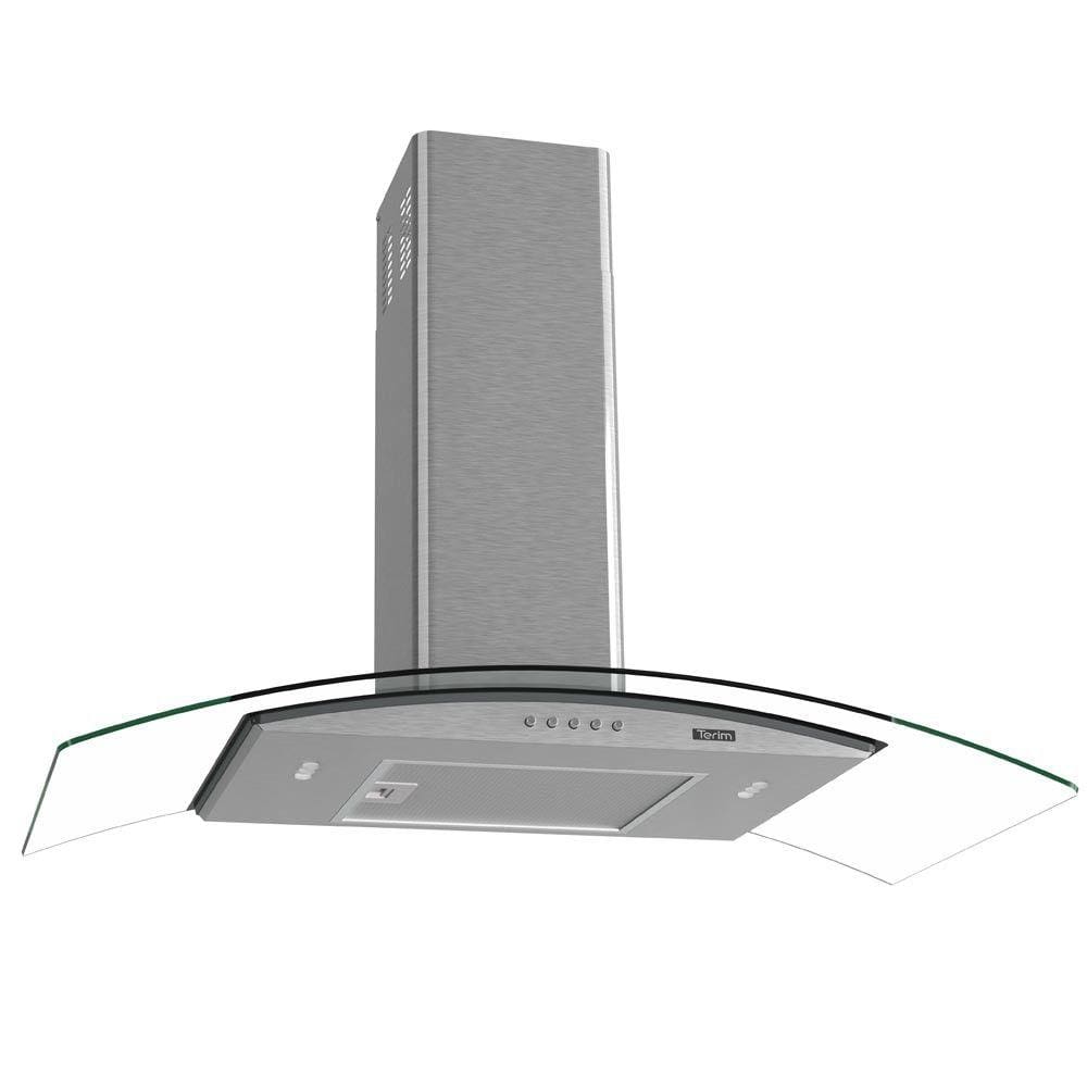 Coifa Terim de Parede Clean Vidro Curvo Kromanox 90cm
