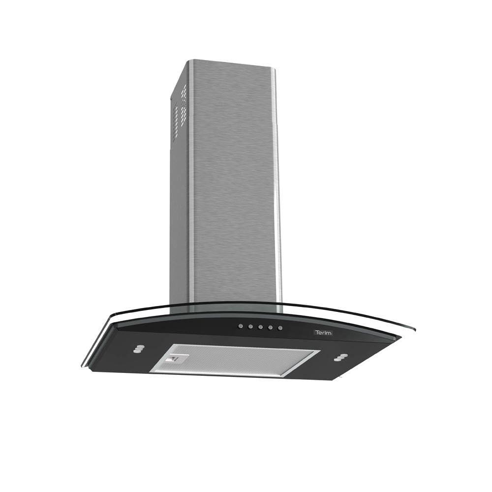 Coifa Terim de Parede Clean Vidro Curvo Black Kroma 60cm