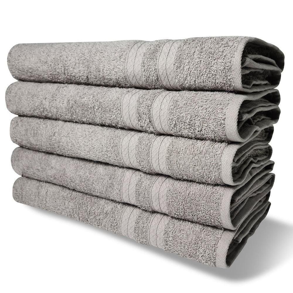 5 Toalhas Super Felpudas Grande Grossa Algodão 80x150 Cinza