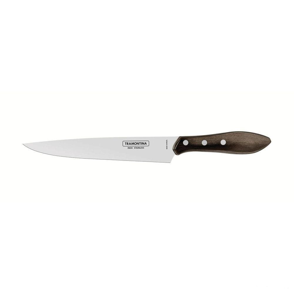 Faca Tramontina para Carne 8&quot; em Aço Inox e Cabo Castanho Polywood Tramontina