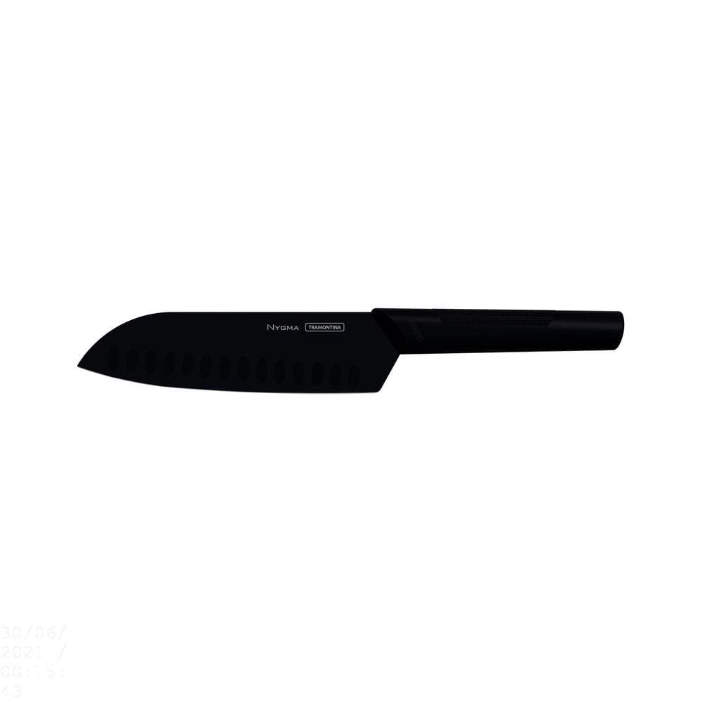 Faca Santoku Tramontina Nygma com Lâmina em Aço Inox e Cabo de Polipropileno Texturizado Preto 7" Tramontina