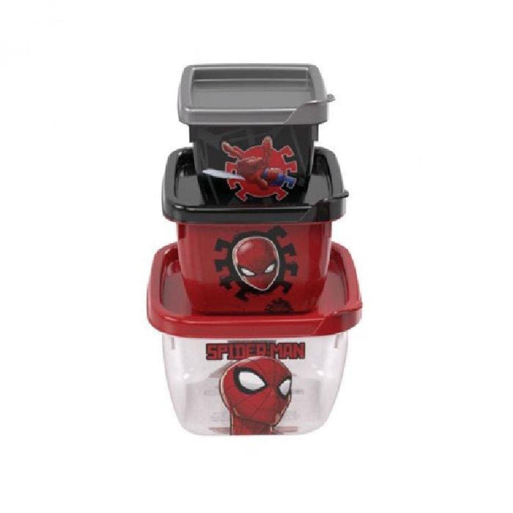 Conjunto 3 Potes Conect Homem Aranha Plasútil