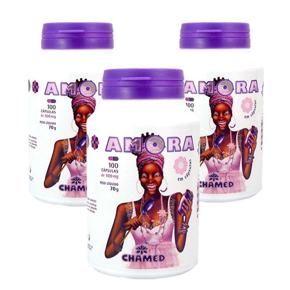 Amora Negra 3 Frascos De 100 Cáp. De 600 Mg Chamed