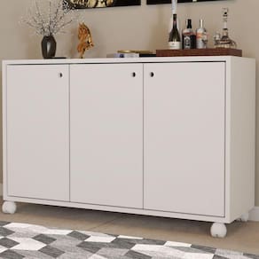 Balcão Buffet Roma 3 Portas Branco - Pnr Móveis