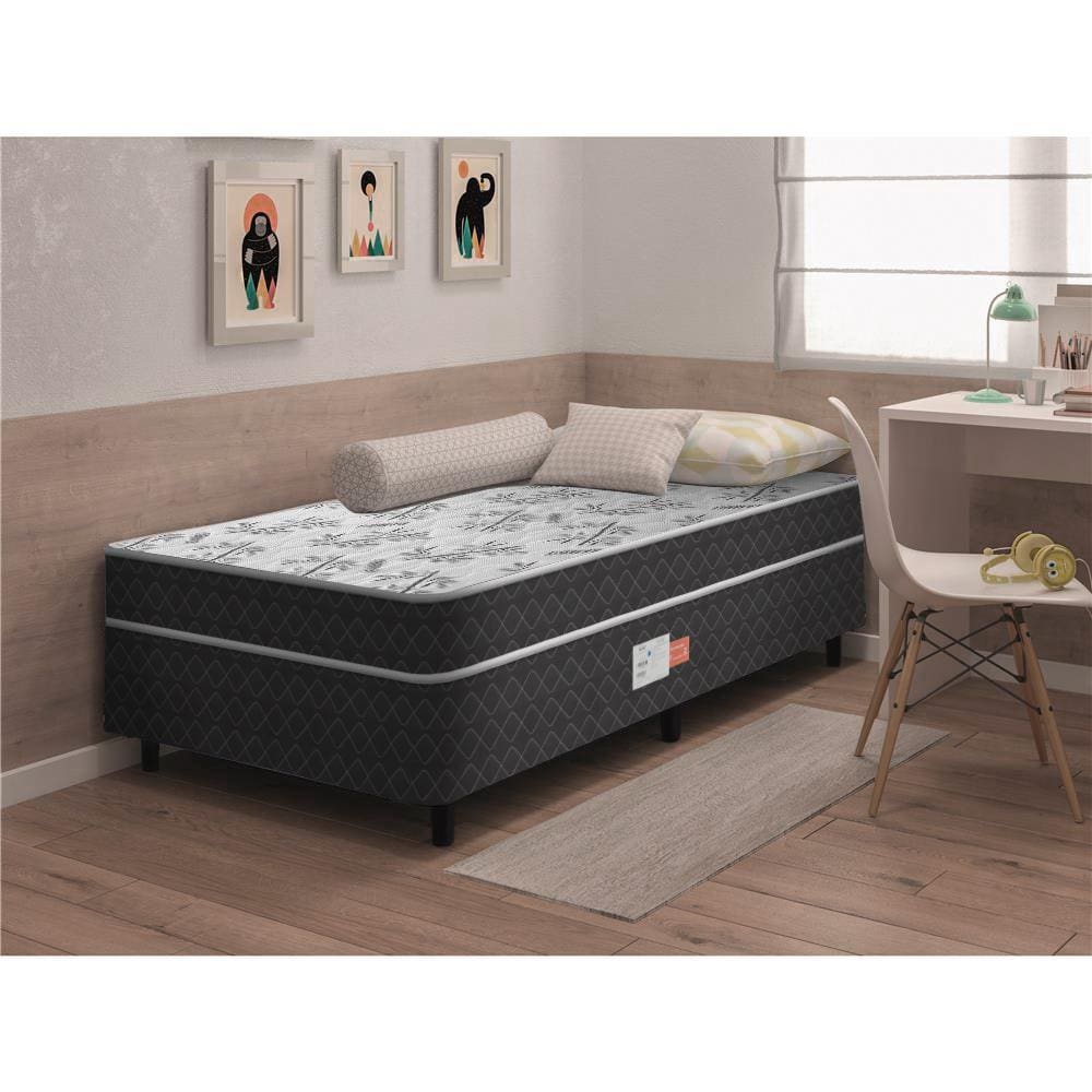 Cama Box Conjugada Solteiro Ortopédica D26 com Travesseiro - Lucas Home - Unique 88x188x52cm