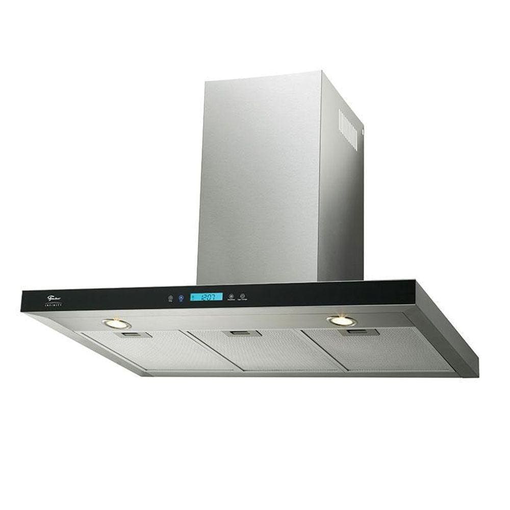 Coifa De Parede Fischer Infinity 90Cm Vidro Preto 127V
