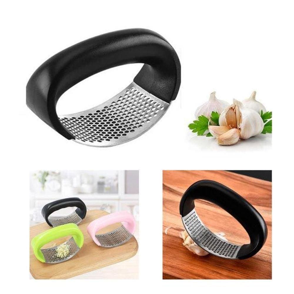 Espremedor Amassador Triturador De Alho Inox Manual Preto