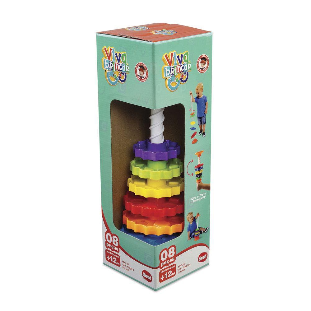 Brinquedo Educativo Giro Mágico Engrenagem 8 peças Dismat