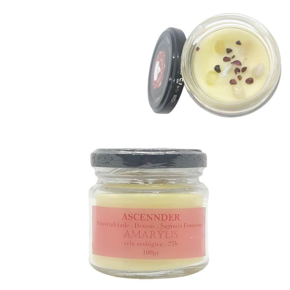 Vela Aromática Floral - Vela Amarylis Quartzo Rosa 100G 25H