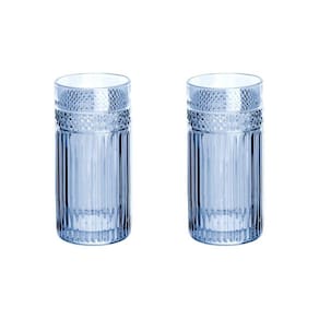 Jogo 2 Copos Vidro Água 360 Ml Azul Linha Palace L`Hermitage