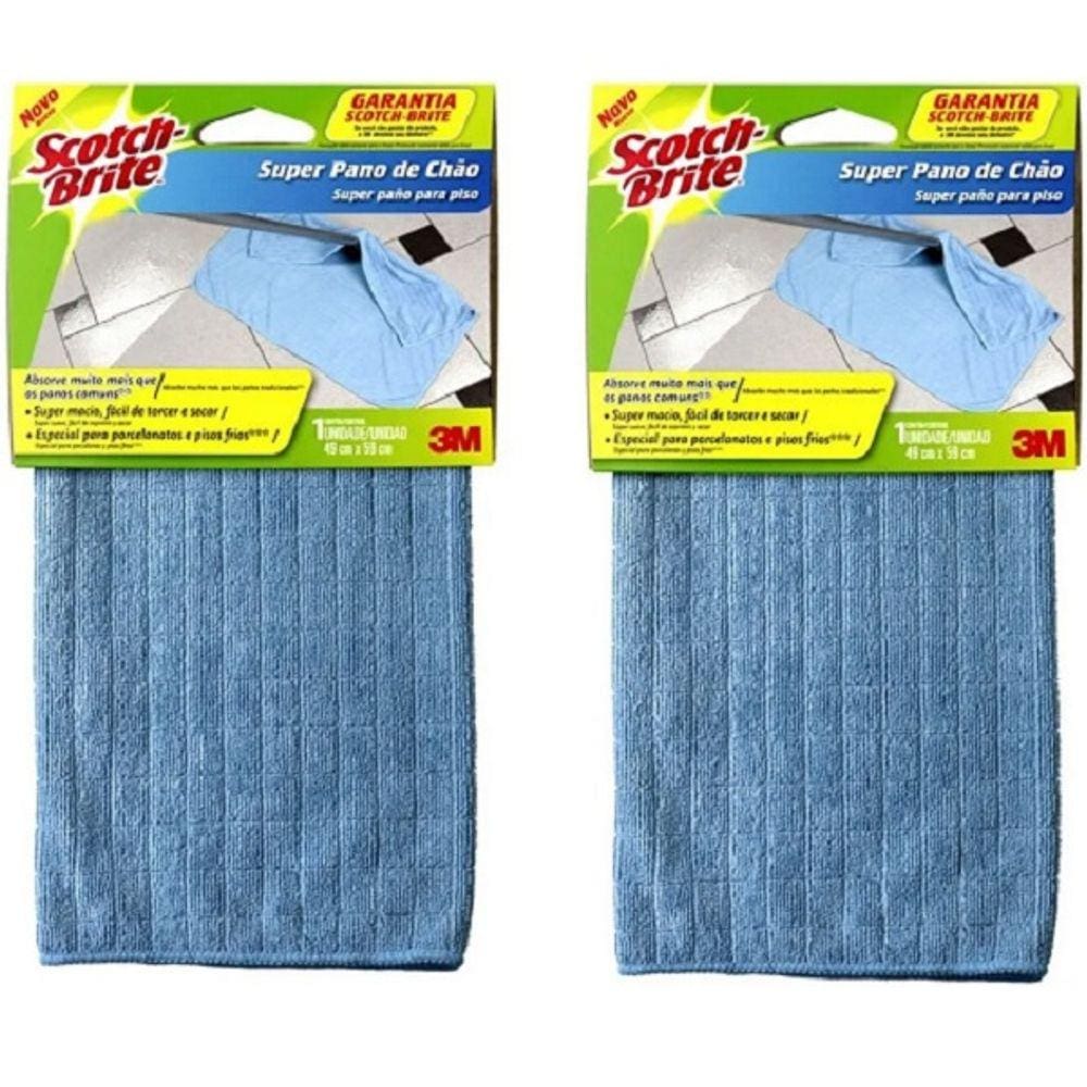 Kit com 2 Super Pano de Chão SCOTCH-BRITE AZUL 3M