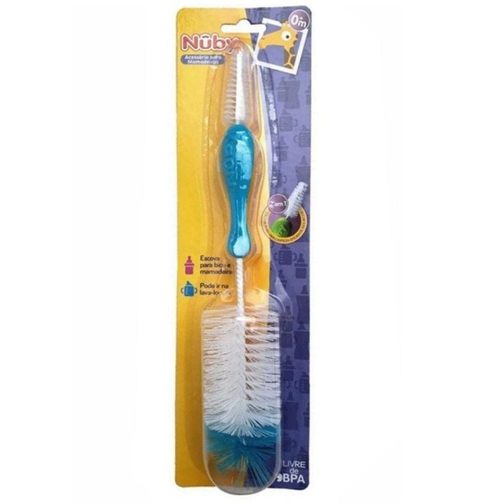 Escova Limpeza para Mamadeira Bicos e Garrafas NUBY 2 em 1