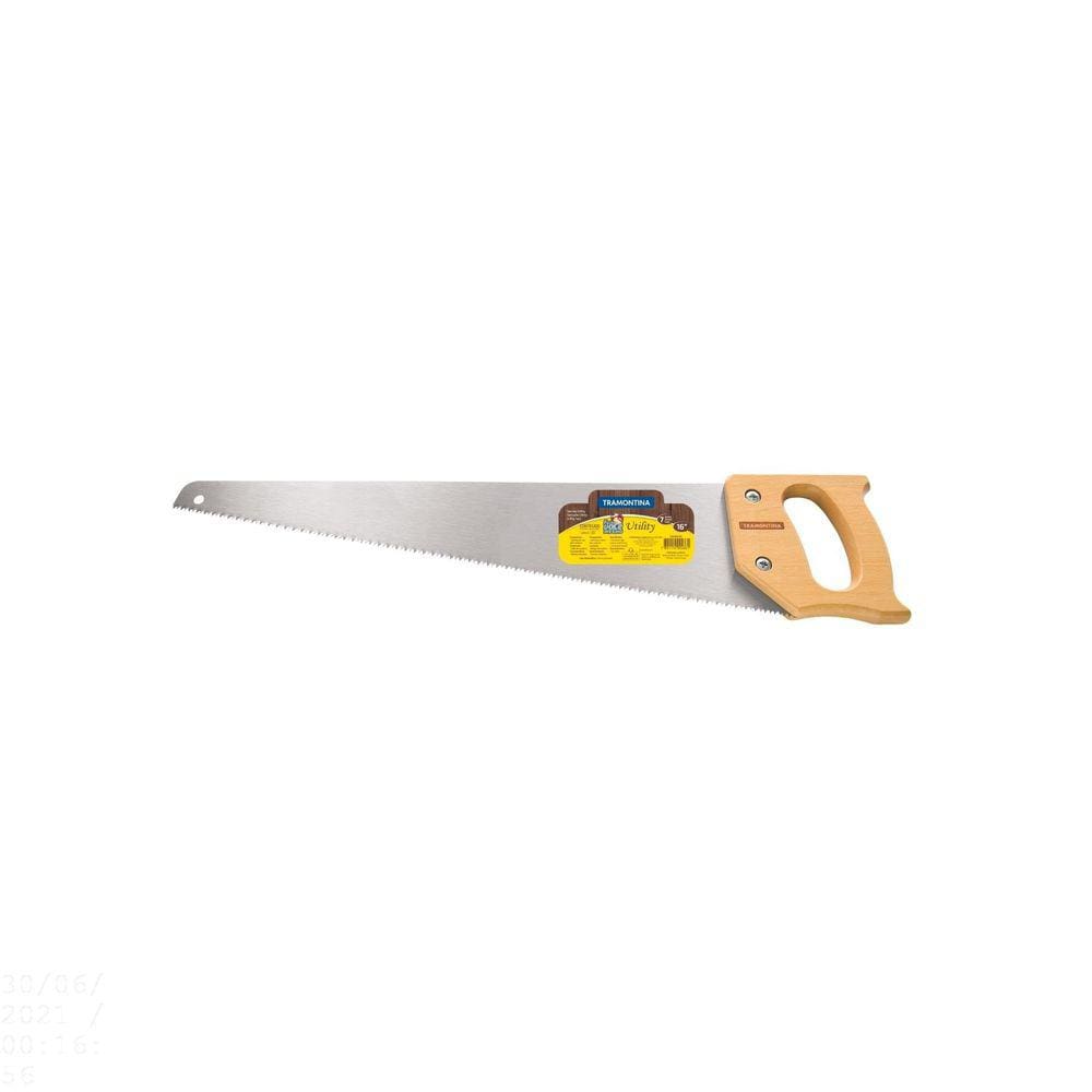 Serrote Tramontina Utility 16" com 7 Dentes por Polegada Lâmina em Aço Especial e Cabo de Madeira Tramontina