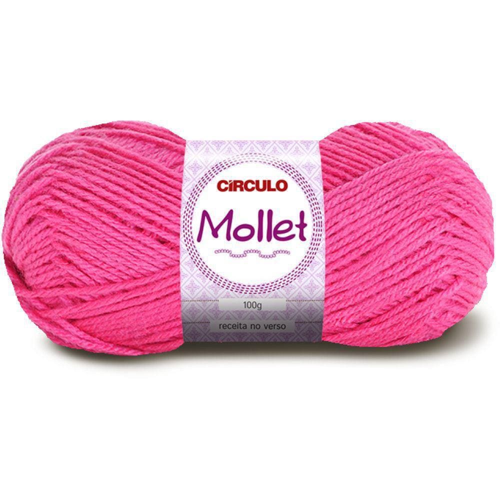 Lã Mollet 200M 100G Pitaya Rosa Escuro 3182 Círculo