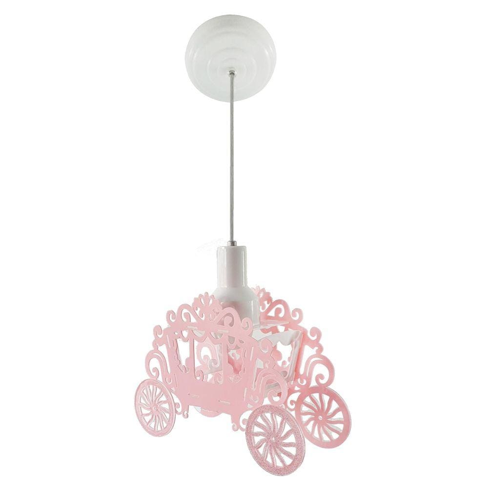 Luminária Pendente Infantil Princesa Carruagem Menina Quarto