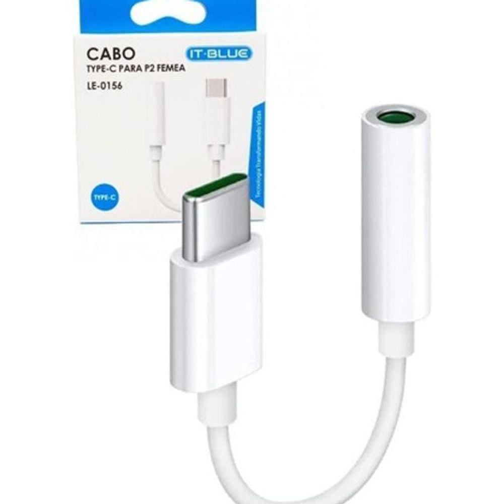 Cabo Adaptador Tipo C Usb-C Para Fone Ouvido P2 Femea 3.5Mm