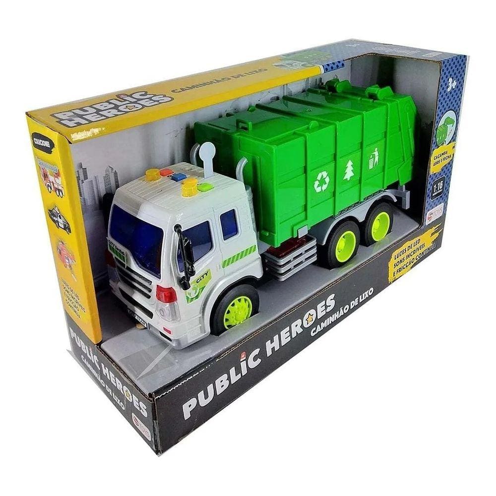 Caminhão De Lixo Com Luz e Som + Fricção Shiny Toys - 166