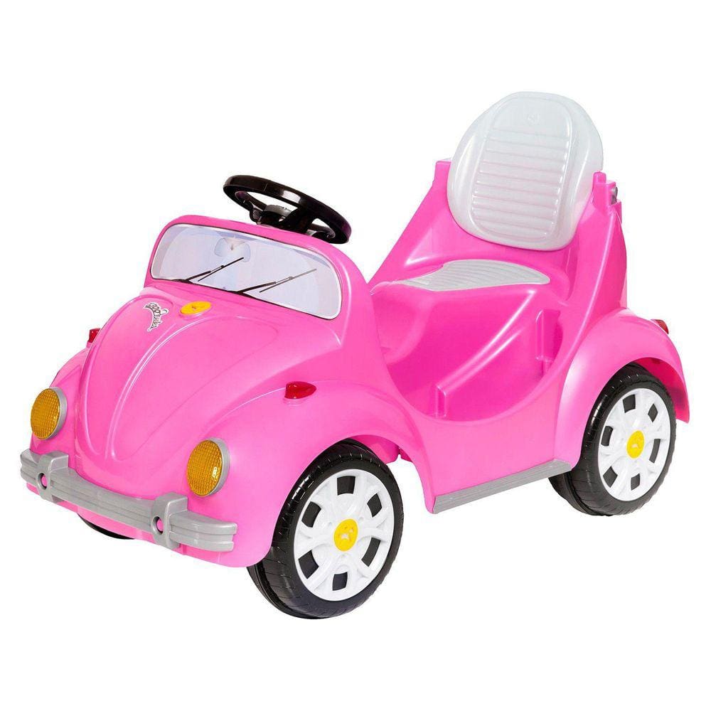 Carrinho De Passeio Com Pedal Fouks Rosa Calesita 996